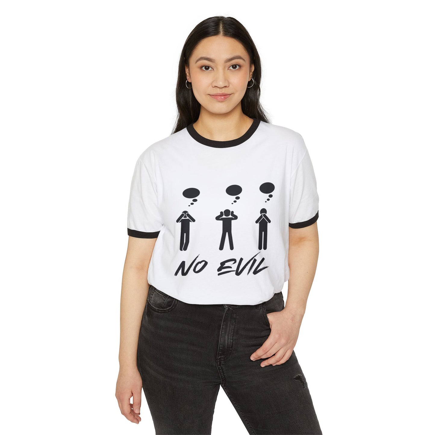 "No Evil" Cotton Ringer T-Shirt