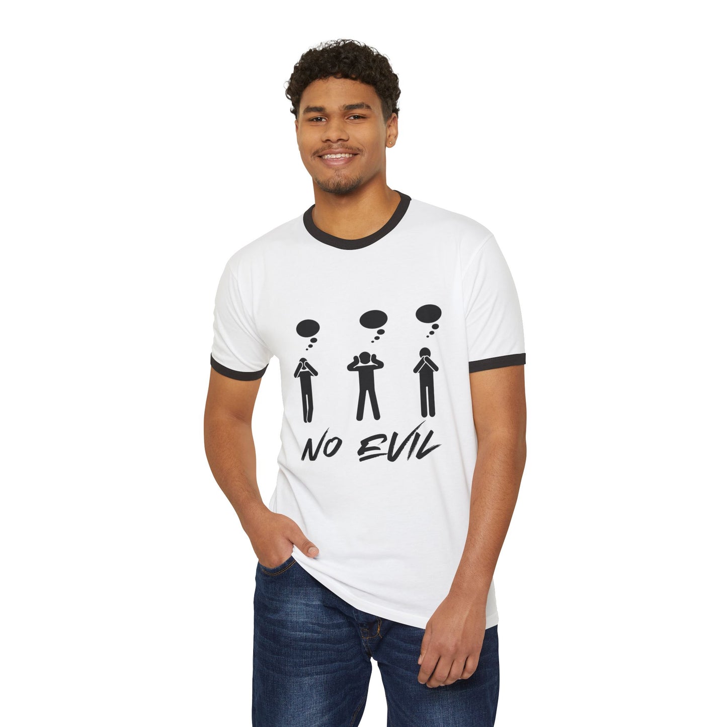 "No Evil" Cotton Ringer T-Shirt