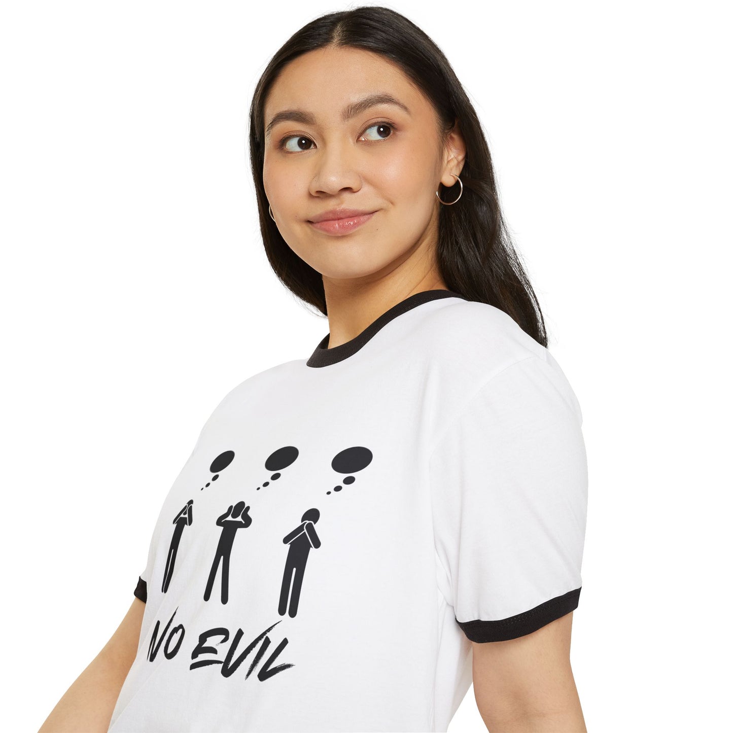 "No Evil" Cotton Ringer T-Shirt