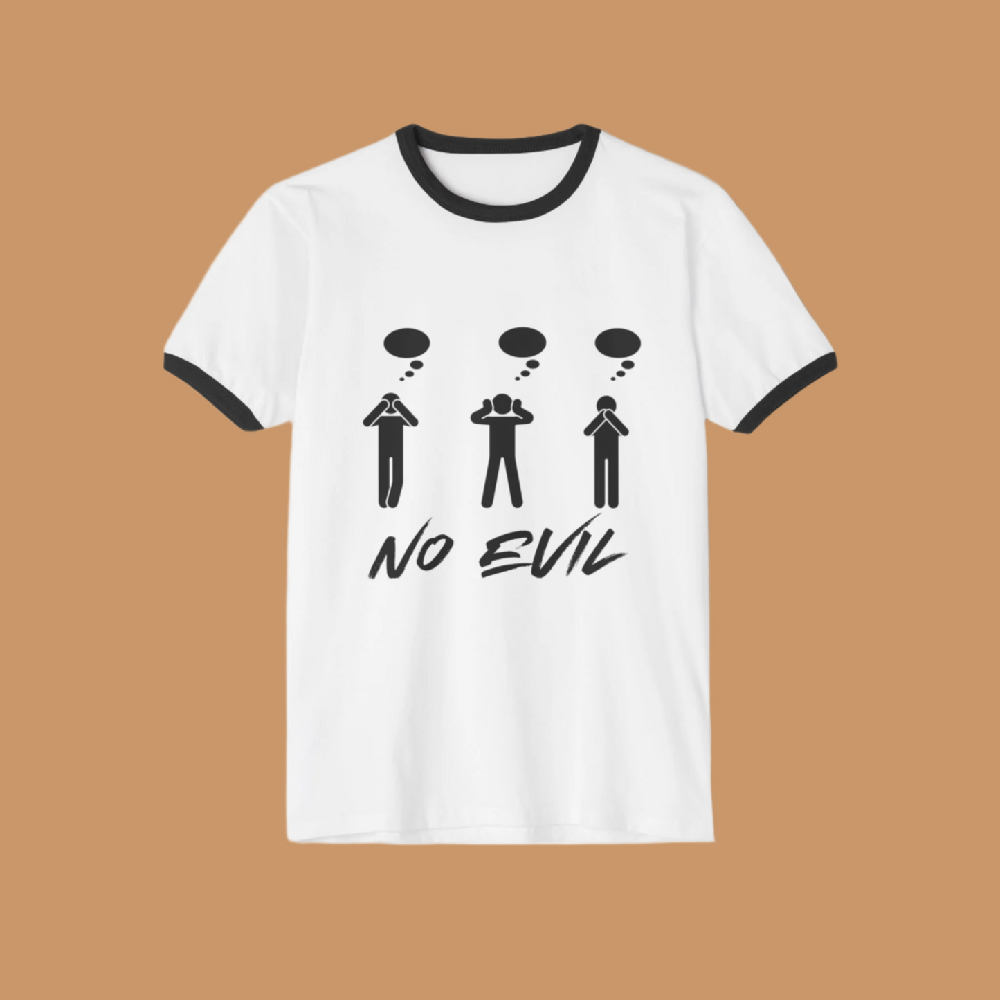 "No Evil" Cotton Ringer T-Shirt