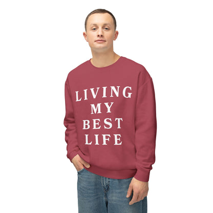 "Living My Best Life" Lightweight Crewneck Sweatshirt