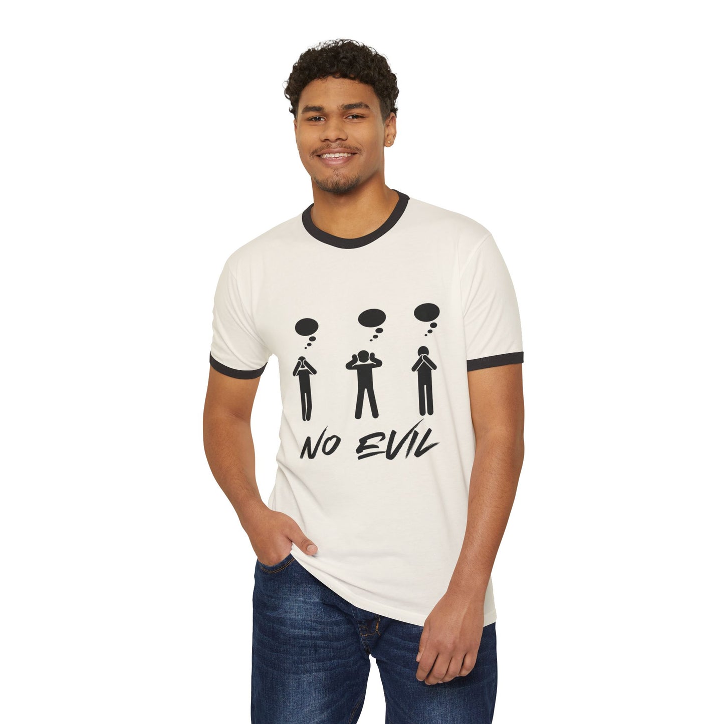 "No Evil" Cotton Ringer T-Shirt