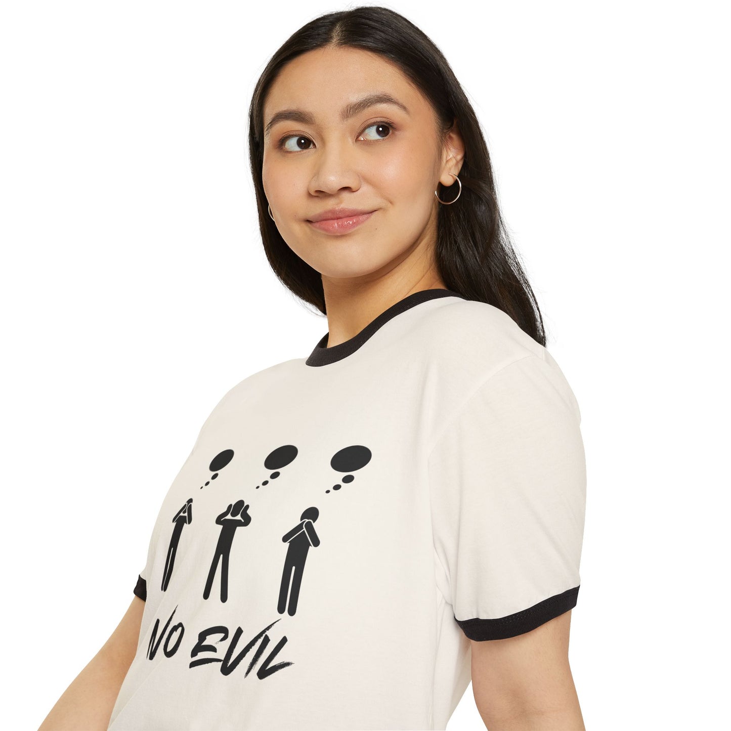 "No Evil" Cotton Ringer T-Shirt