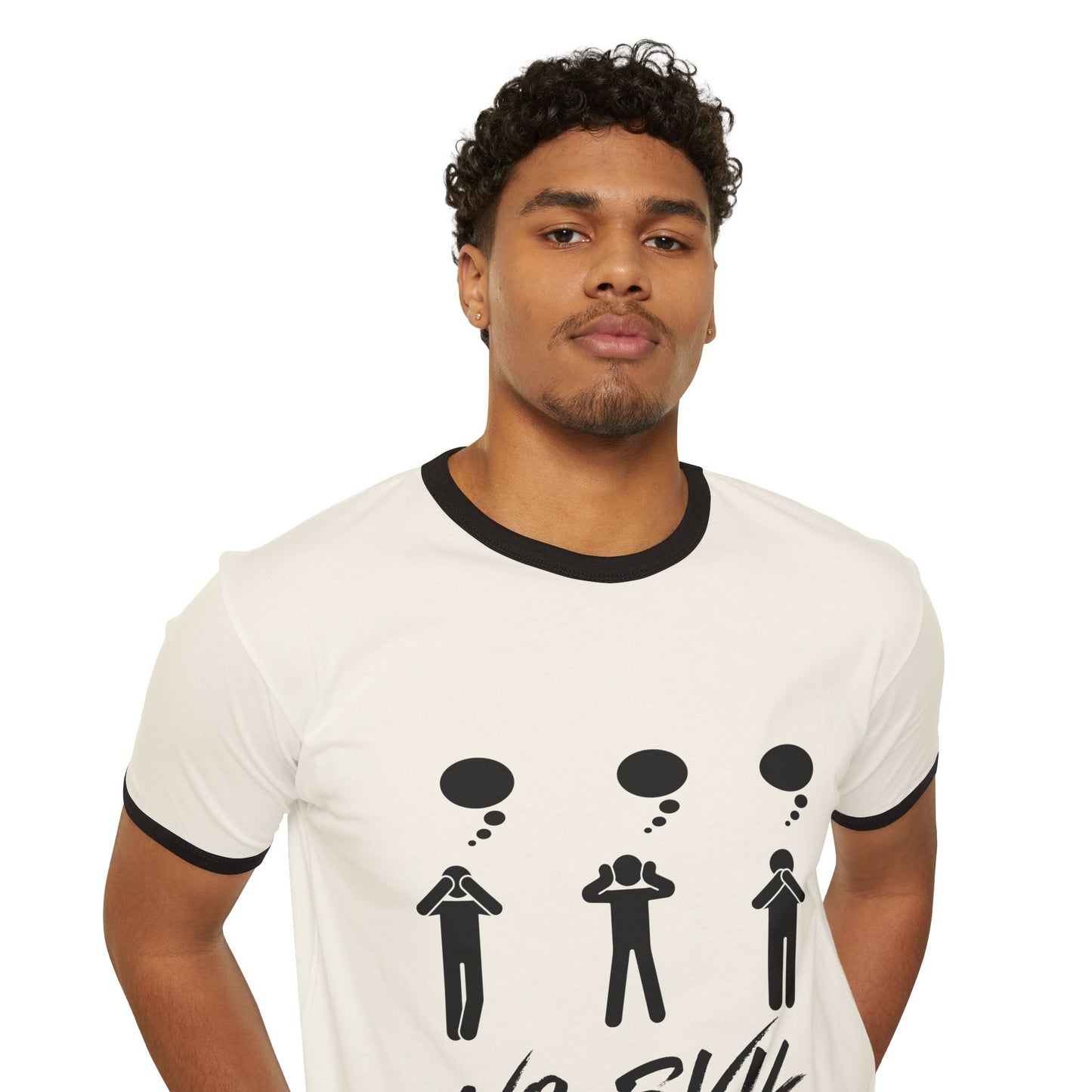 "No Evil" Cotton Ringer T-Shirt